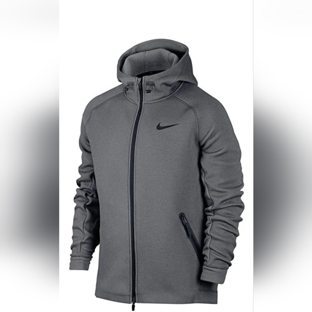 Nike Mens Therma-Fit Gray Zip Up Hoodie Sweather Size Large